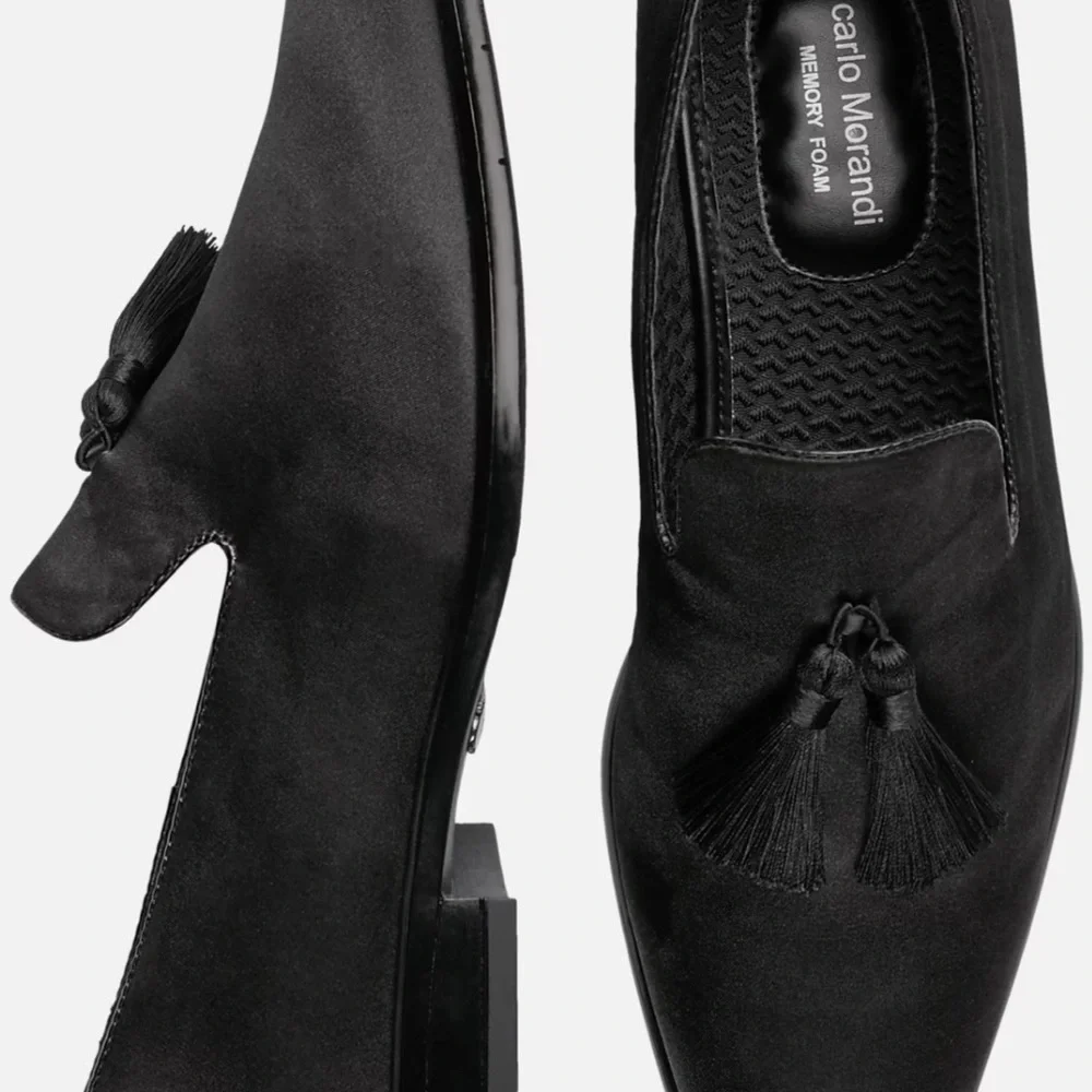 Carlo Morandi Tassled Satin Smoking Shoe - Picture 6 of 6